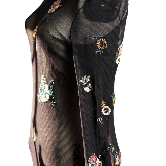 Elegant & Stunning Preloved Vintage Vivienne Tam Embellished Black Mesh Dress  L - Picture 4 of 7